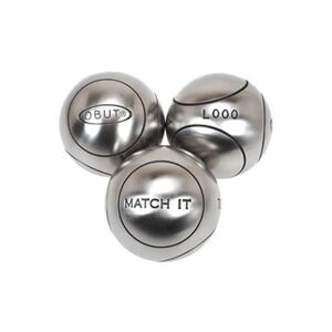 Obut Boules de pétanque Match it inox 76mm strie1 Argent métalisé Taille : 690g Taille : 690g - Publicité