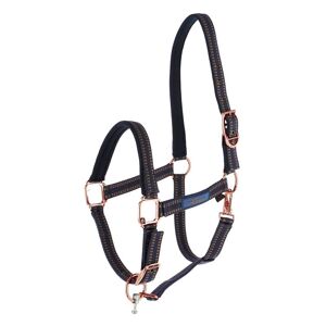 Licol GoLeyGo 2.0 pour cheval, bleu-caramel, taille demi-sang (T. 3)