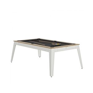 RENE PIERRE Billard Steel Chene Sable Pieds Blanc Drap Slate Grey 203x116x78cm + plateaux table