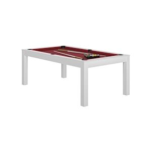 RENE PIERRE Billard Charme Blanc Drap Rouge 203x116x78cm + plateaux table