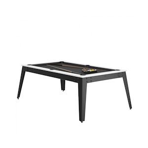 RENE PIERRE Billard Steel Blanc Pieds Gris Drap Slate Grey 203x116x78cm + plateaux table