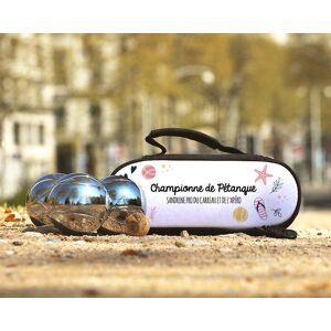 Cadeaux.com Sacoche de Pétanque personnalisable avec option Triplette de boules de pétanque - Holidays