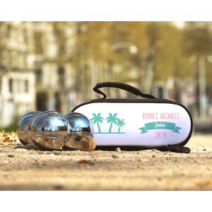 Cadeaux.com Sacoche de Petanque personnalisable avec option Triplette de boules de petanque - Collection Éte Palmier