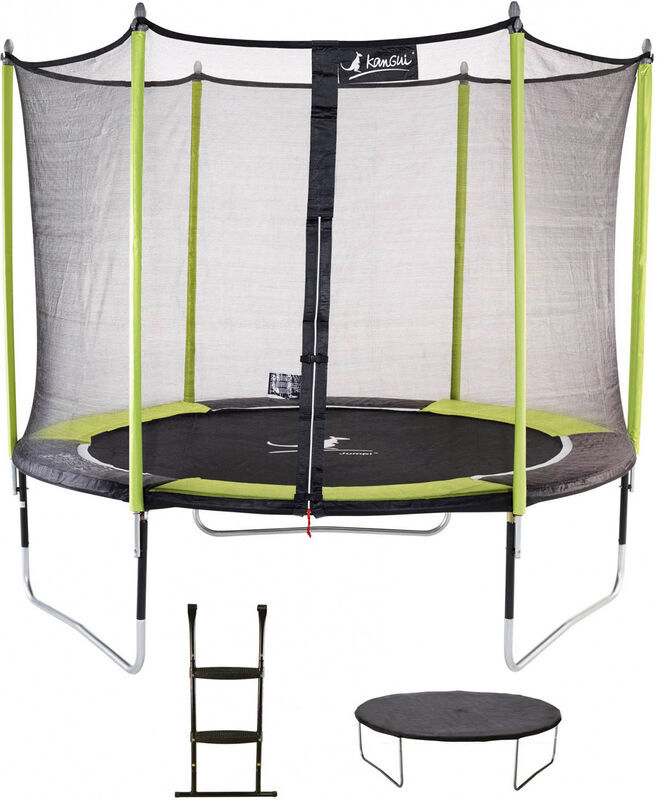 Kangui - Trampoline de jardin 305 cm + filet de sécurité + échelle + bâche de