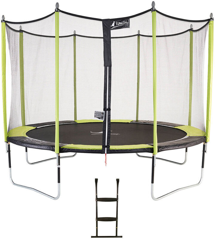 Kangui - Trampoline de jardin 365 cm + filet de sécurité + échelle JUMPI