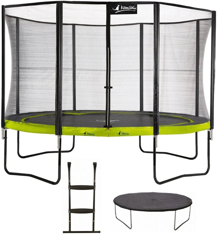 Kangui - Trampoline de jardin rond 430 cm + filet de sécurité + échelle