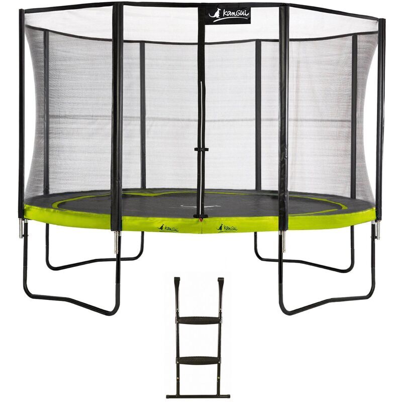 Kangui - Trampoline de jardin 365 cm + filet de sécurité + échelle