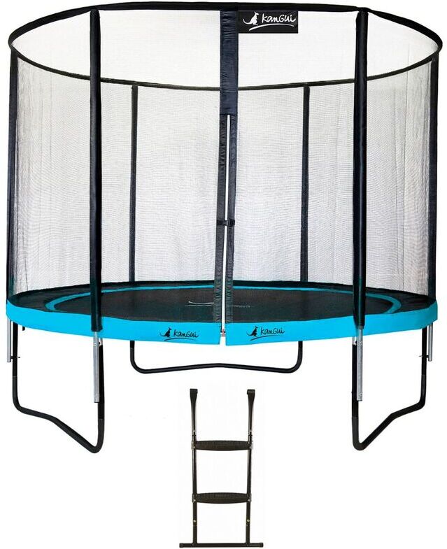 Kangui - Trampoline de jardin rond 305 cm + filet de sécurité + échelle PUNCHI