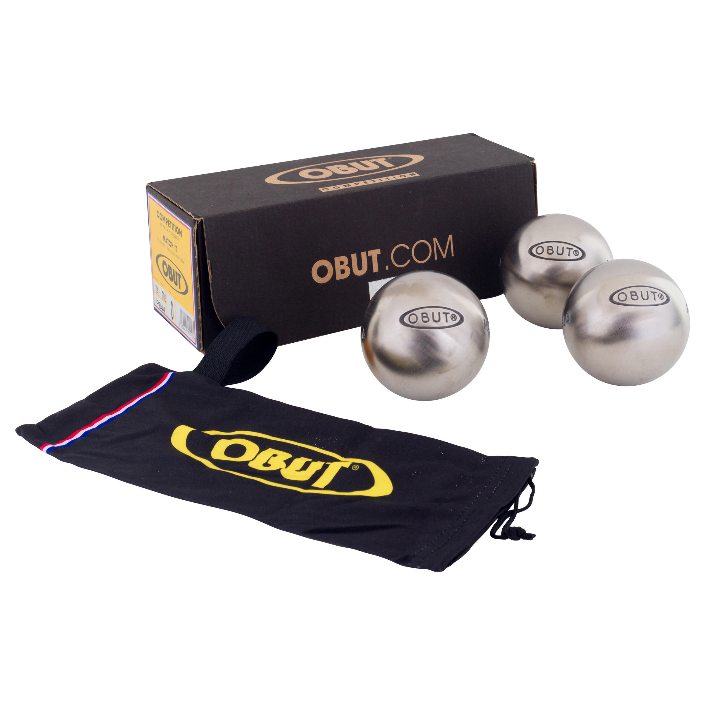 OBUT 3 BOULES DE PÉTANQUE COMPÉTITION OBUT MATCH IT - OBUT - 74 MM 700 Lisse