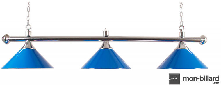 Buffalo Luminaire Billard 3 Coupoles bleues 150cm