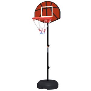 Sportnow Canestro Basket con Bersaglio Freccette 2 in 1, in Acciaio e PE, 38.5x48.5x179 cm, Nero e Marrone