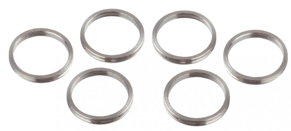Bull's shaft rings aluminium zilver 6 stuks - Zilver