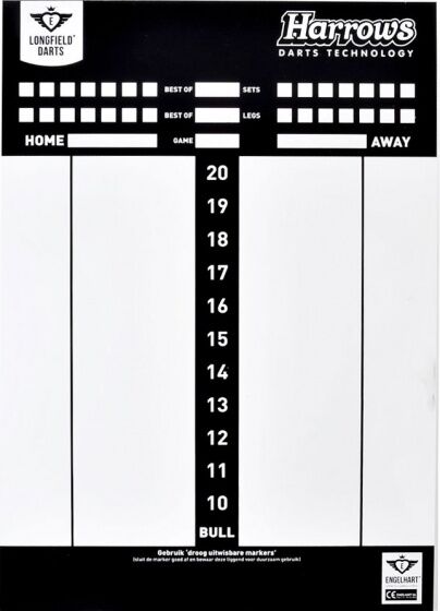 Longfield Games Darts scorebord - Wit