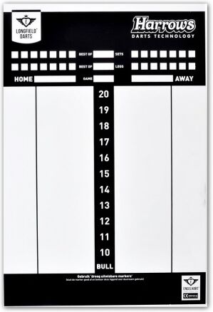 Longfield Games Darts Scorebord Met Spelregels - Wit