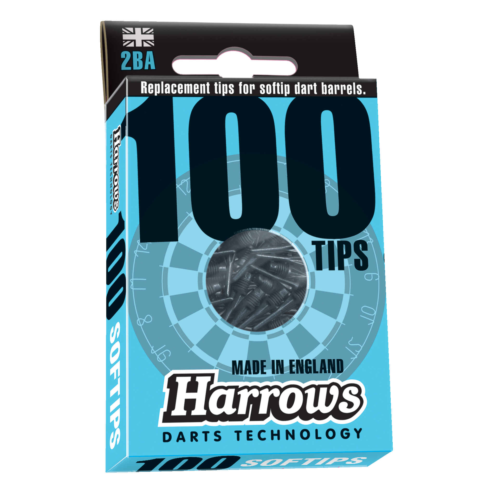 Harrows Soft Tips 2BA 100-pk STD BLACK
