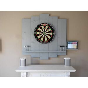 WDS Darts Sports Wooden Dartboard Surround, Premium Dart Wall Protection & Tablet Holder, Powered by “Maximiser” Max Hopp (Catch Ring, Dart Border), gray, Universell: Tablets ab 10 Zoll