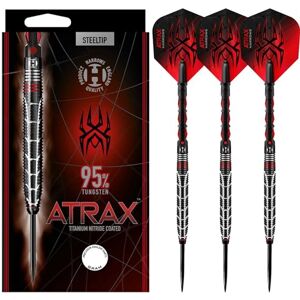 Harrows Atrax 95% Tungsten Darts Steel Tip Darts set 21g, 22g, 23g, 24g, 25g & 26g Includes Carbon ST Shafts & 100 Micron Atrax Red Flights (26g)