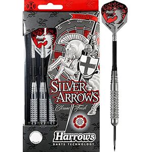 Harrows Silver Arrows Chrome Finish Dart ,Silver,20g