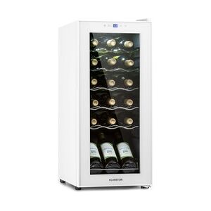 Klarstein Shiraz 18 Slim Uno Weinkühlschrank 50l 18Fl Touch-Bedienfeld 5-18°C Weißes Glas