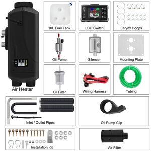 SupplySwap 12V 8KW Diesel Luftervarmer - Hurtig Opvarmning, Lav Støj, LCD Skærm - VEVOR