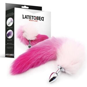 LATETOBED BDSM LINE Butt Plug med pink og hvid hale størrelse S