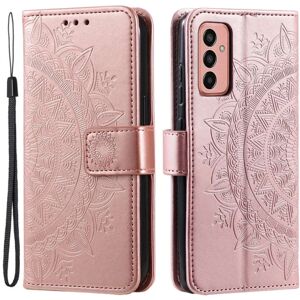 SKALO Samsung A14 4G/5G Mandala Flip Cover - Rosa guld Pink gold