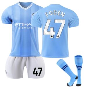 23-24 Manchester City Home Børnefodbolddragt nr. 47 Foden 26