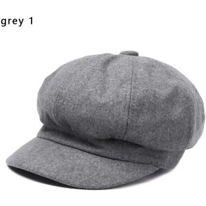 Ottekantede kaskethatte Maler Newsboy-kasketter Kvinder Baret GRÅ 1 grey 1