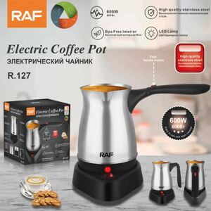 RAF europæisk standard tyrkisk kaffekande med håndtag Rustfrit stål Elektrisk kaffemaskine Kedel 500ml 600W R.127