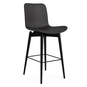 NORR11 Langue Bar Chair Low SH: 65 cm - Black Beech/Dunes Anthracite 21003