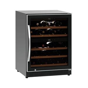 Bartscher 700133 Cave à vin bizone pour 40 bouteilles Noir laqué 40 L 1000 W [Classe énergétique A] - Publicité