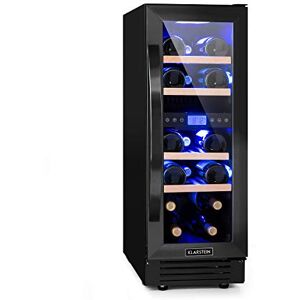 HCK Cave a Vin, Cave à vin 70L, 24 Bouteilles, Frigo Vin 1 Zones de 4 à 22  °C, Réfrigérateur Silencieux Avec Porte En Verre, Noir