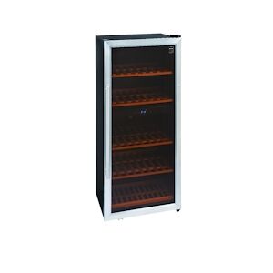 Metro Professional Cave à vin GWC2091, acier inoxydable / verre, 54 x 54 x 123,5 cm, 100 W, deux zones de température, noir / argent