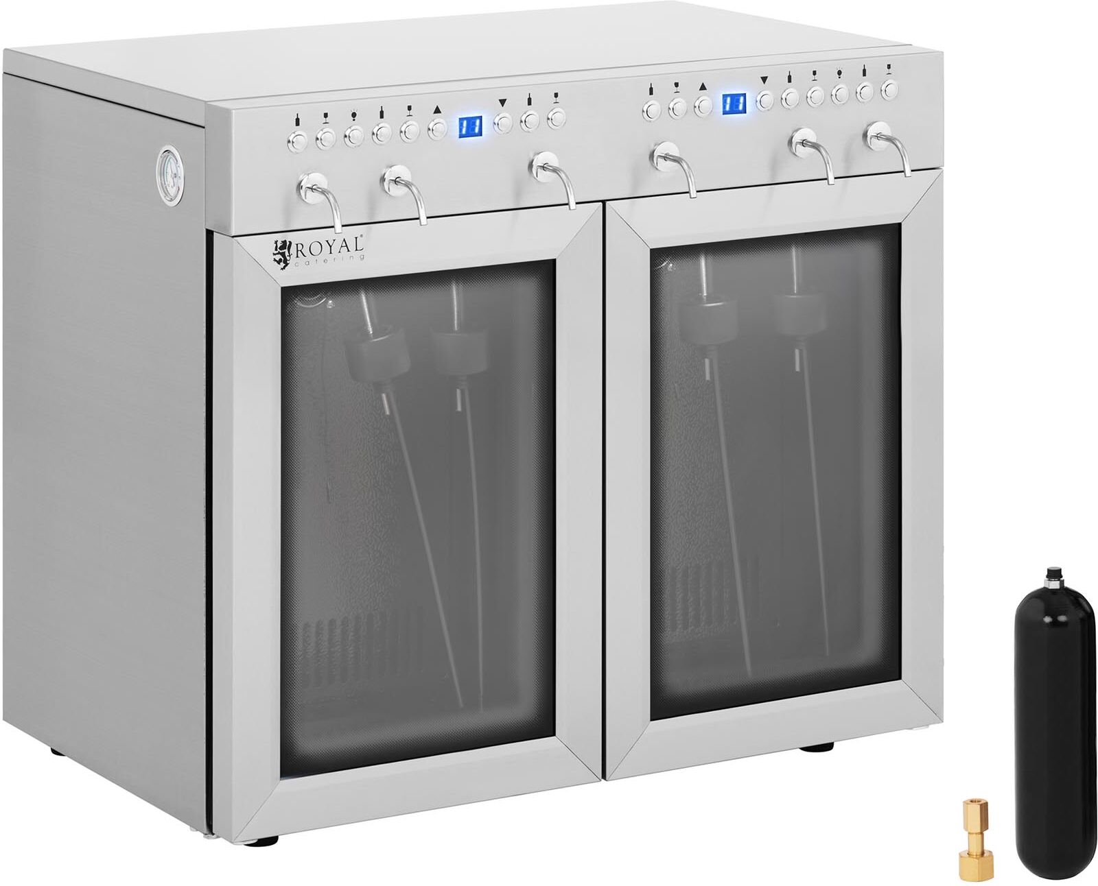 Royal Catering Distributeur de vin au verre - 6 bouteilles - Inox RC-WDSS6