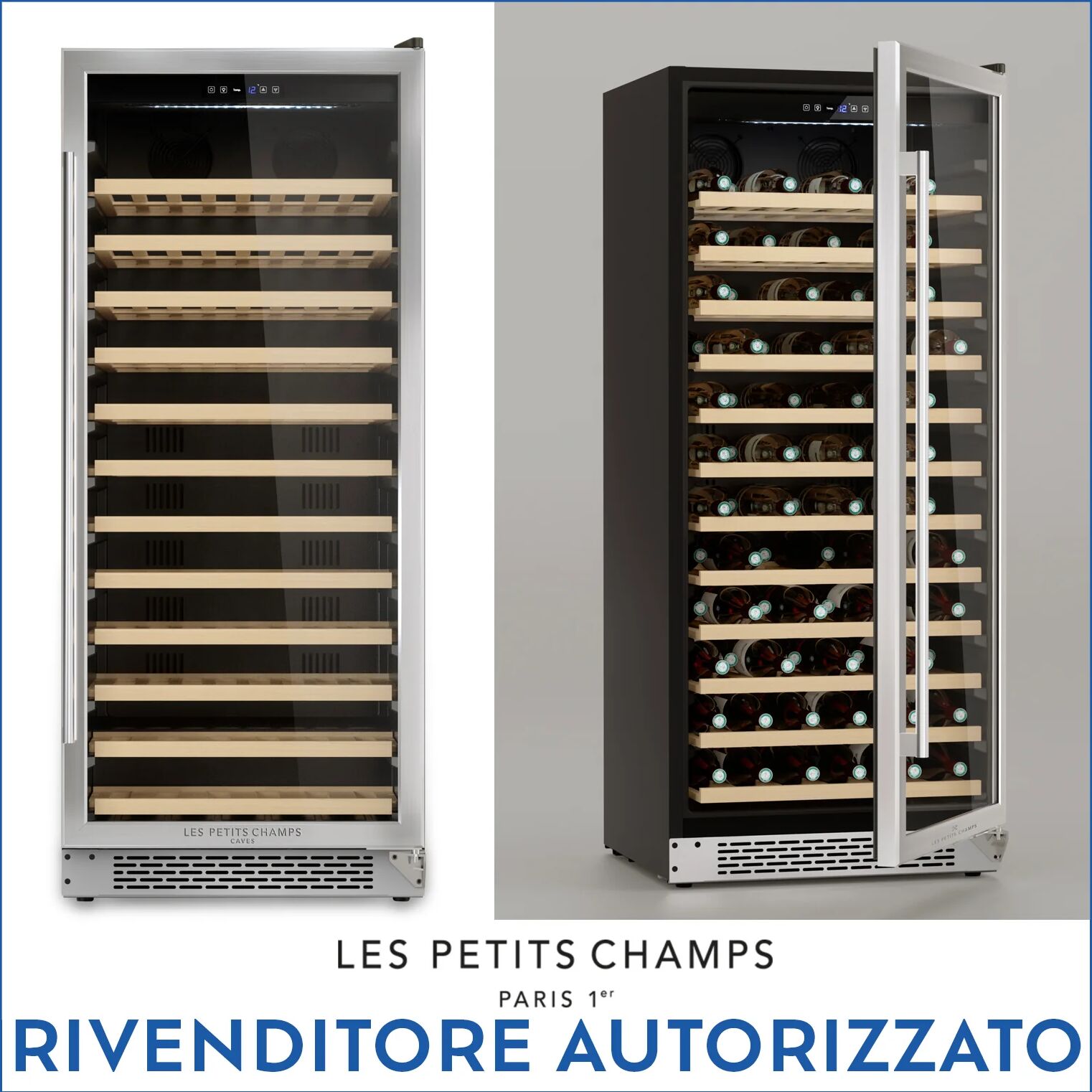 Ⓜ️🔵🔵🔵 LES PETITS CHAMPS CAVCE100 - Cantinetta per 100 bottiglie, No Frost, da incasso o