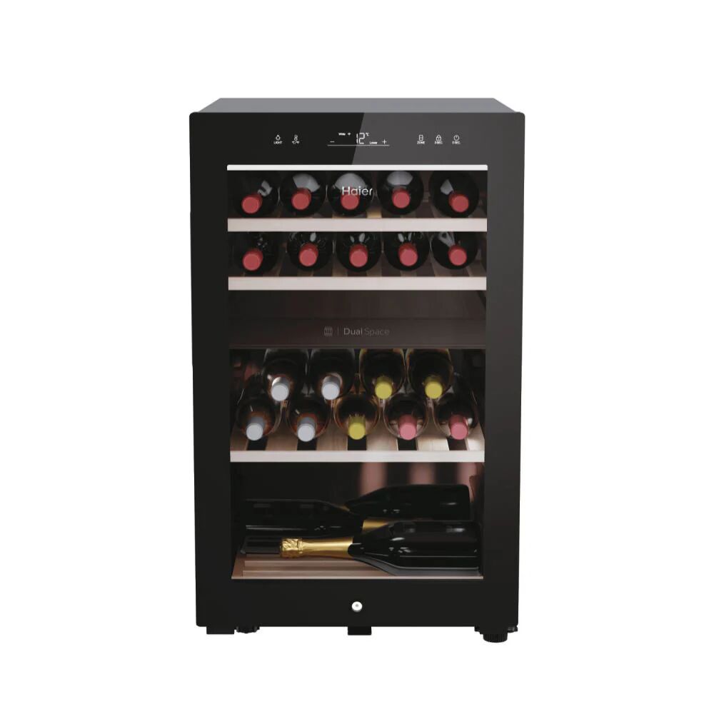 HAIER Wine Bank 50 Serie 7 HWS42GDAU1 Cantinetta vino con compressore Libera installazione Nero 42 bottiglia/bottiglie