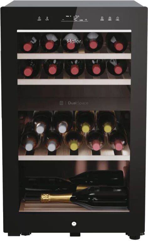 HAIER Wine Bank 50 Serie 7 HWS42GDAU1 Cantinetta vino con compressore Libera installazione Nero 42 bottiglia/bottiglie