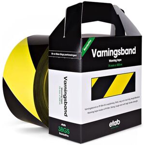 Varningsband gul/svart 75mmx500m