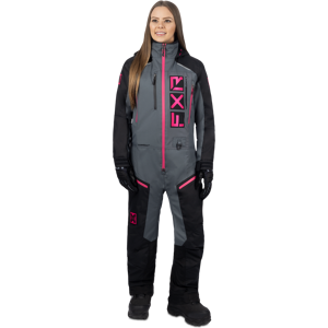 FXR Recruit Lite Monosuit Dam Svart-Kol-Fuchsia