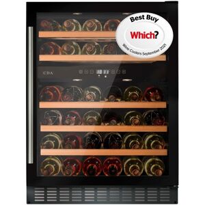 CDA FWC604BL Black 60cm Under Counter Wine Cooler - Black