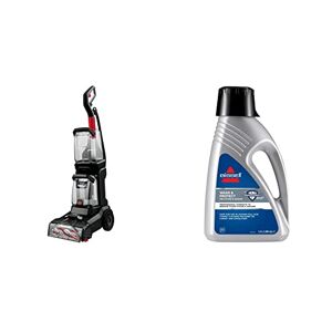 BISSELL PowerClean 2X Powerful Carpet Cleaner 3112E, Charcoal Gray/Mambo Red & Wash & Protect Pro Formula For Use with All Leading Upright Carpet Cleaners With StainProtect 1089N