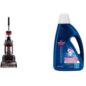 BISSELL ProHeat 2X Revolution Upright Cleaner, Titanium/Red Berends & Wash & Refresh Febreze Carpet Shampoo Blossom & Breeze Scent With Febreze