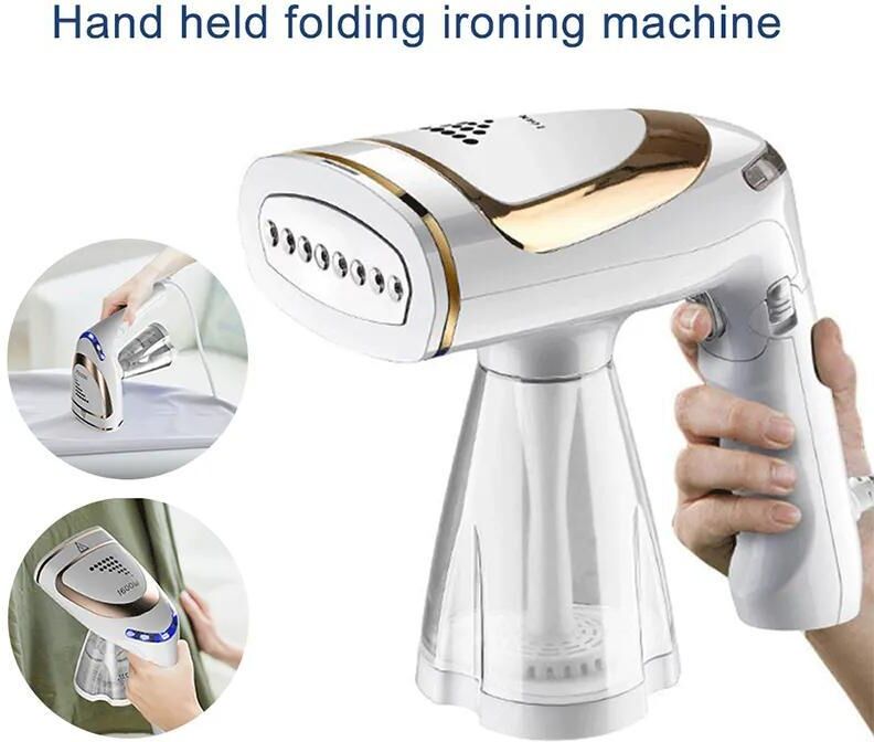 Kithchen MR 1600W Portable Foldable Small Iron Garment Steamer for Travel Home with Powerful Steam Handheld Compact for Clothing Fabric Household Home Appliance