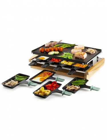 Domo 2-in-1 Raclette-Grill «Bamboo» für 8 Personen