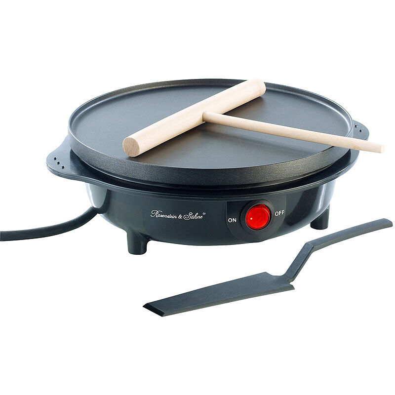 Rosenstein & Söhne Elektrischer Mini-Crêpes-Maker, 500 Watt, Ø 18 cm