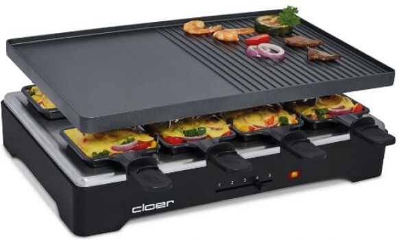 Cloer 6446 - Raclettegrill mit beidseitig verwendbarer Grillplatte