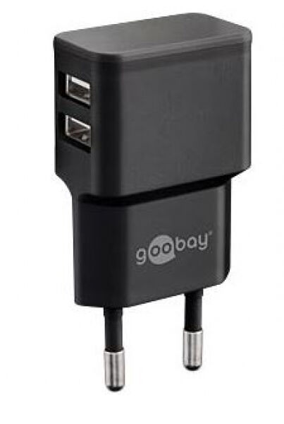 Goobay 44951 - Dual USB-Ladegerät 2,4 A - Schwarz