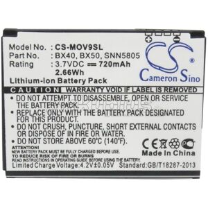 Ersatzakku - CS-MOV9SL - Motorola BX40 / MOTO V9 - 3,7 Volt 720mAh Li-Ion