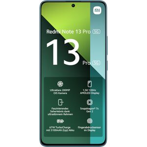 Xiaomi Redmi Note 13 Pro 5G 8/256GB Dual-SIM Smartphone ocean steal + Glasschutz DISPLEX Real Glass 3D