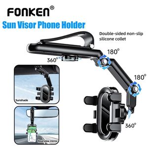 Fonken Upgrade Auto-Sonnenblende, Autotelefonhalter, 1080° Drehbar, Handy-Halterung, Ständer Für Telefon, Auto, Mobile Clip-Halterung